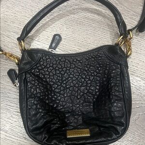 Marc By Marc Jacobs Black Textured Crossbody Bag with Gold Hardware